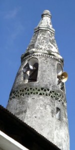 All over Zanzibar are mosques.  This one has loud speakers calling Muslims to prayer several times a day. 