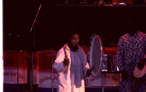 1986 Vancouver BC Royal Bank/Expo 86 World Festival World Drum Festival Canada North West Territories Inuit Drummer Photo Barry Burns